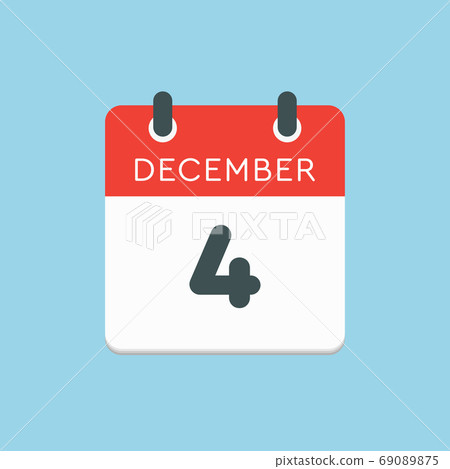 Calendar icon day 4 December, template icon day 69089875