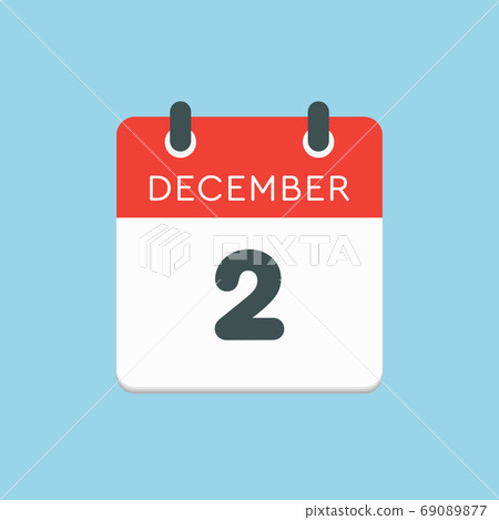 Calendar icon day 2 December, template icon day Calendar icon day 2 December, template icon day 69089877