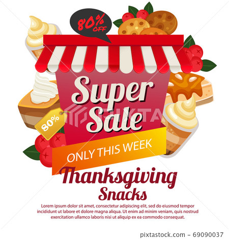 autumn super sale template with snacks 69090037