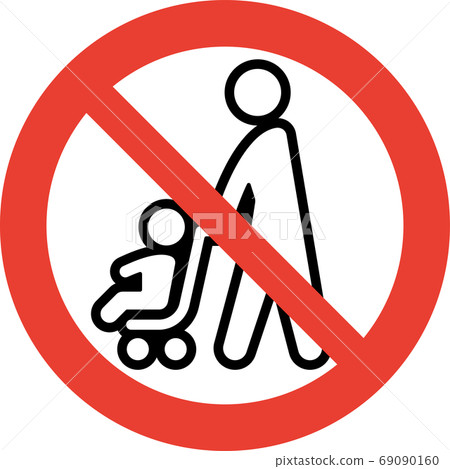 Stroller prohibited pictogram (thick line ver.) Stroller prohibited pictogram (thick line ver.) 69090160