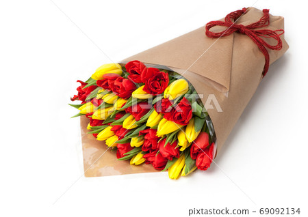 a bouquet of flowers on a white background a bouquet of flowers on a white background 69092134