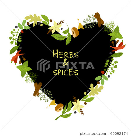 Spicy collection, heart shape. Design with sample your text Spicy collection, heart shape. Design with sample your text 69092174