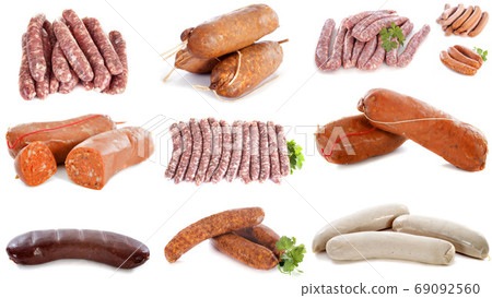 group of sausages group of sausages 69092560