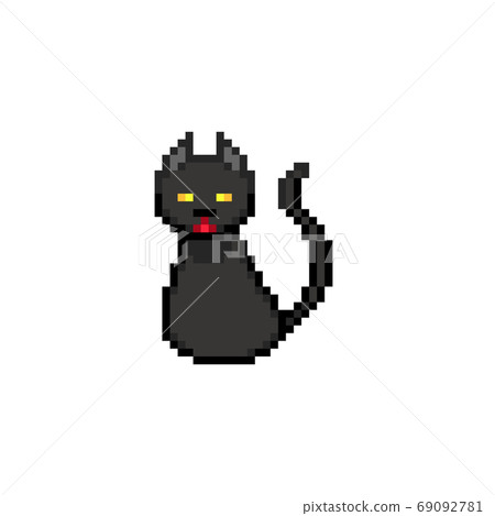 vector pixel art cat monster isolated cartoon Stock Vector Image & Art -  Alamy