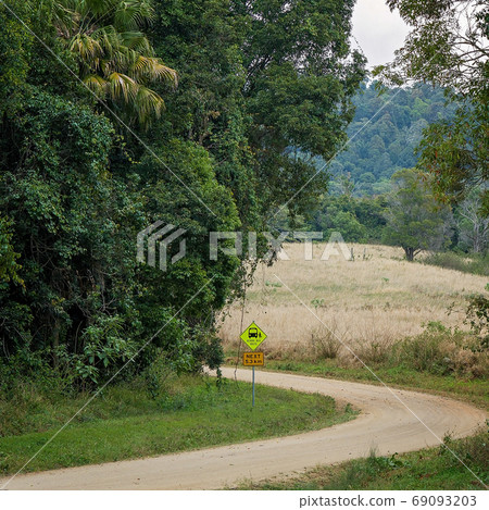 School Bus Route Signage On a Country Road 69093203