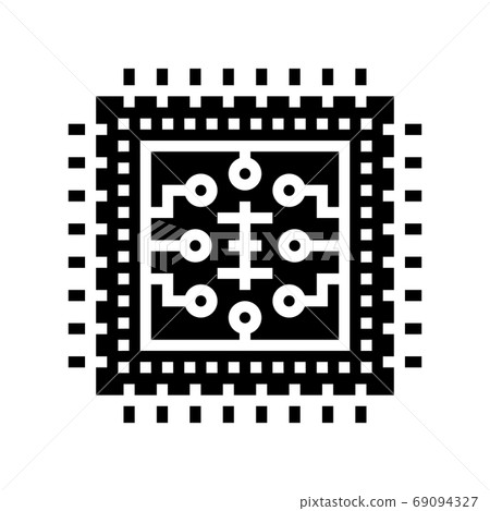 micro chip glyph icon vector illustration 69094327
