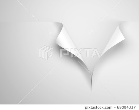 white sheet of paper with corner curl white sheet of paper with corner curl 69094337