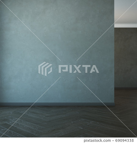 empty room with brick wall, 3d rendering 69094338