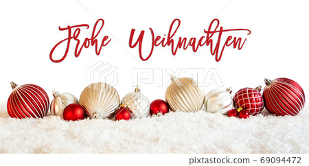Christmas Ball Ornament, Frohe Weihnachten Means Christmas Ball Ornament, Frohe Weihnachten Means 69094472