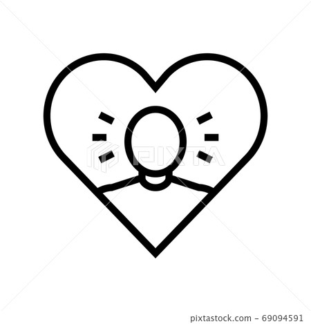 narcissism psychological problems line icon... - Stock Illustration ...