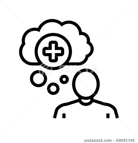 mania psychological problems line icon vector illustration 69095340