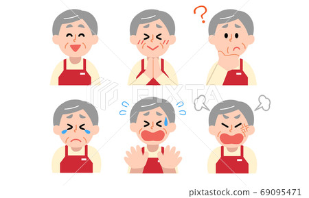圍裙店員高級男性上半身套裝（簡單顏色） 69095471