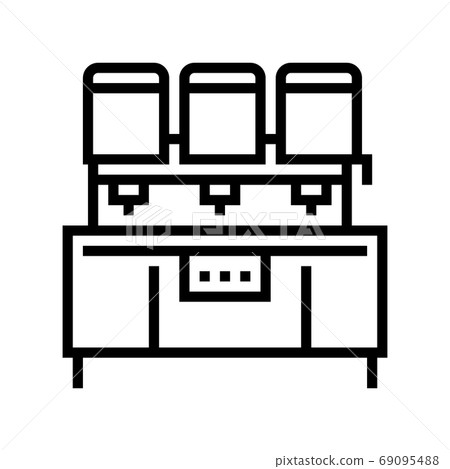 chocolate filling machine line icon vector illustration 69095488