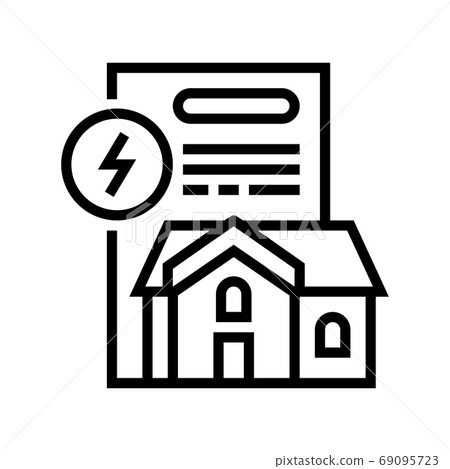 house electricity contract line icon vector illustration house electricity contract line icon vector illustration 69095723
