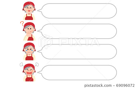 圍裙文員與襯線框架(簡單的顏色)的高級女子上半身套 圍裙文員與襯線框架(簡單的顏色)的高級女子上半身套 69096072