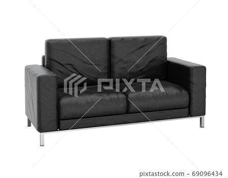 Sofa leather on white background with clipping path 3D illustrat Sofa leather on white background with clipping path 3D illustrat 69096434
