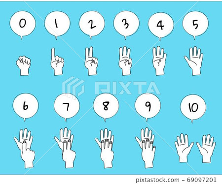 Count the number from 1 to 10 with your finger. 69097201