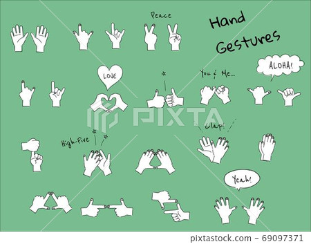 Hand sign, hand gesture, hand white paint Hand sign, hand gesture, hand white paint 69097371