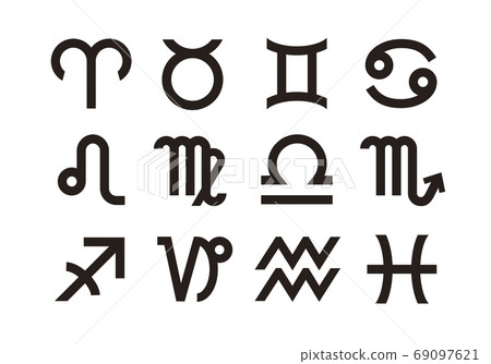 Twelve constellation horoscope sign icon set vector illustration 69097621