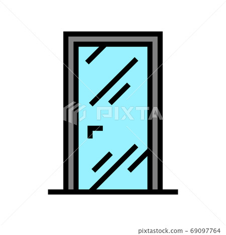 glass door color icon vector illustration 69097764