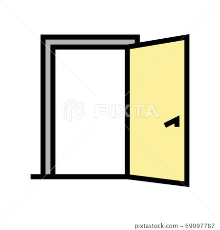 inside opened door color icon vector illustration 69097787