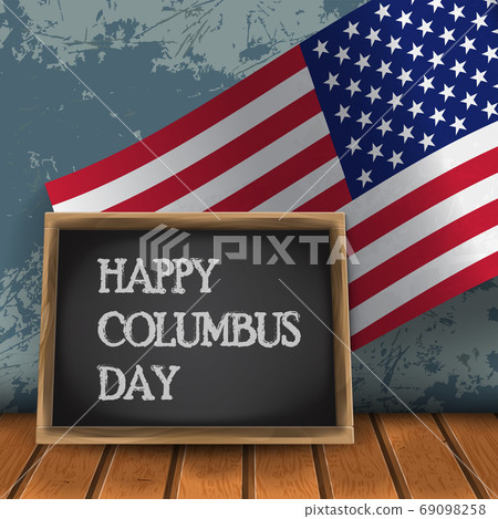 Columbus Day with usa flag 69098258