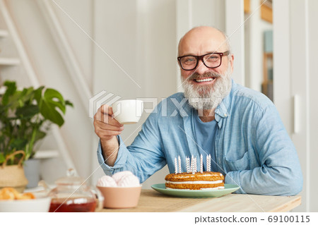 Senior man has a birthday Senior man has a birthday 69100115