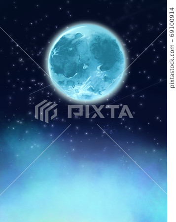 Universe, cloud, full moon and dream cute illustration Universe, cloud, full moon and dream cute illustration 69100914