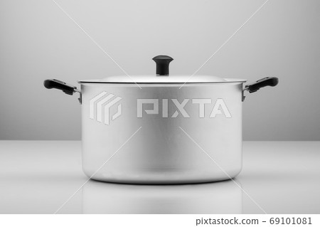 kitchen pan on a light background 69101081