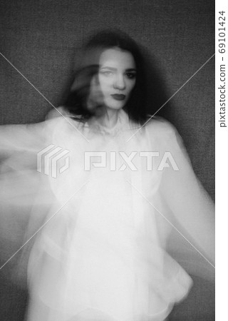 Portrait of a girl with mental disorders 69101424