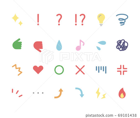 A set of emoji icons for emotions and feelings/illustration/symbols/surprise/flashing/worry/anger 69101438