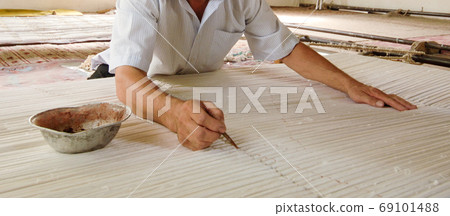 production and weaving of carpets and fabrics 69101488