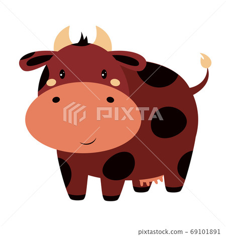 cartoon cute cow isolated on white background cartoon cute cow isolated on white background 69101891