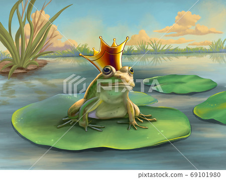 Frog prince in a pond 69101980