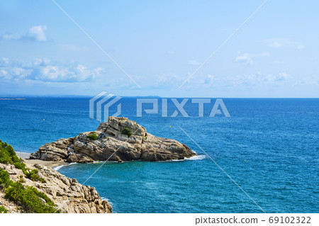 Torn Beach in Hospitalet del Infant, Spain 69102322