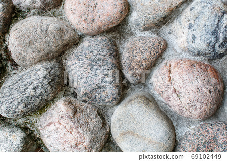 old cobblestone road pavement texture 69102449