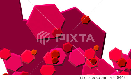 具有許多六邊形的CG六邊形背景材料 69104481