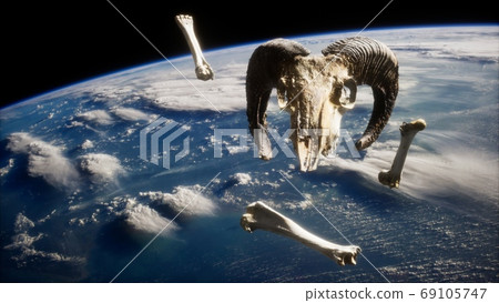 rams skull with bones at Earth orbit 69105747