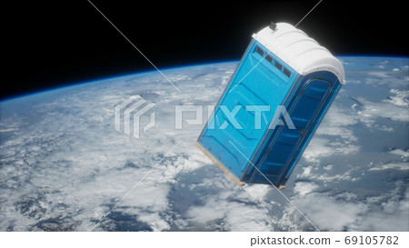 Portable street WC toilet cabin on Earth orbit 69105782