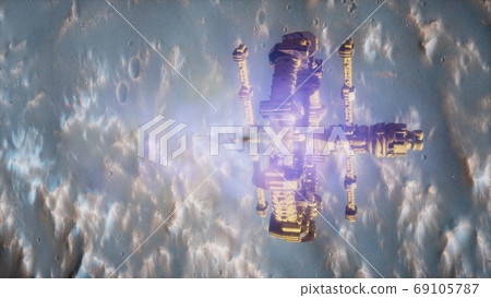 space ship near the Mars planet 69105787
