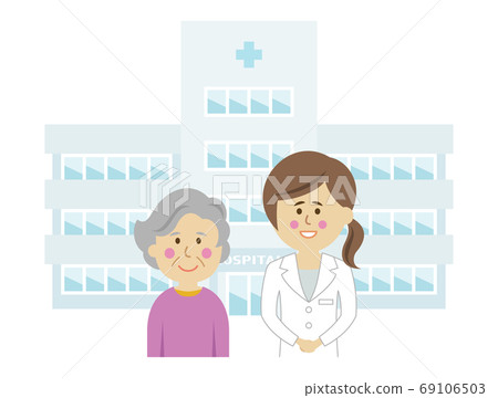 Illustration image of hospital and elderly people 69106503