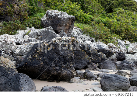Large Rocks at a Beach in Ayrshire Scotland 69107215