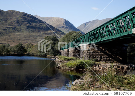 Old Rail Bridge Spanning Loch Awe in Scotland 69107709