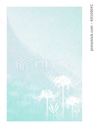 Postcard during mourning Higan cluster flower [white frame] 69108041