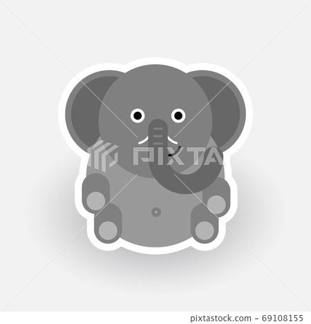 Happy Elephant cartoon character 69108155