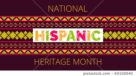 National Hispanic Heritage Month celebrated from 15 September to 15 October USA. Latino American poncho ornament vector for greeting card, banne 69108940