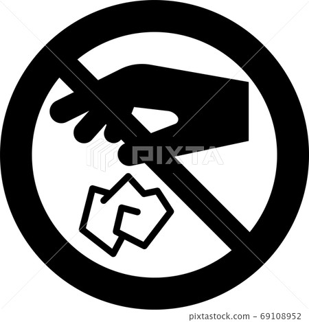 Pictogram forbidden to litter (trash) (single color ver.) 69108952