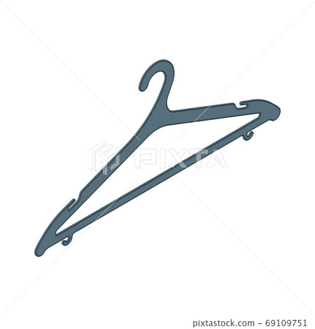 Black plastic coat hanger. Isometric vector illustration. 69109751