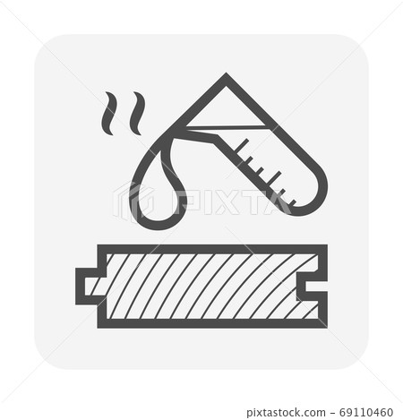 Wood floor material testing or caustic testing vector icon desig Wood floor material testing or caustic testing vector icon desig 69110460
