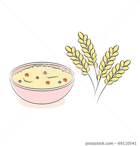 Illustration of oatmeal 69110541